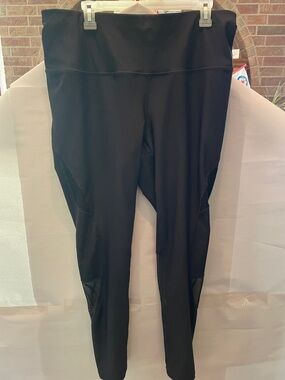 Xersion Black High-Waist Mesh Panel Leggings